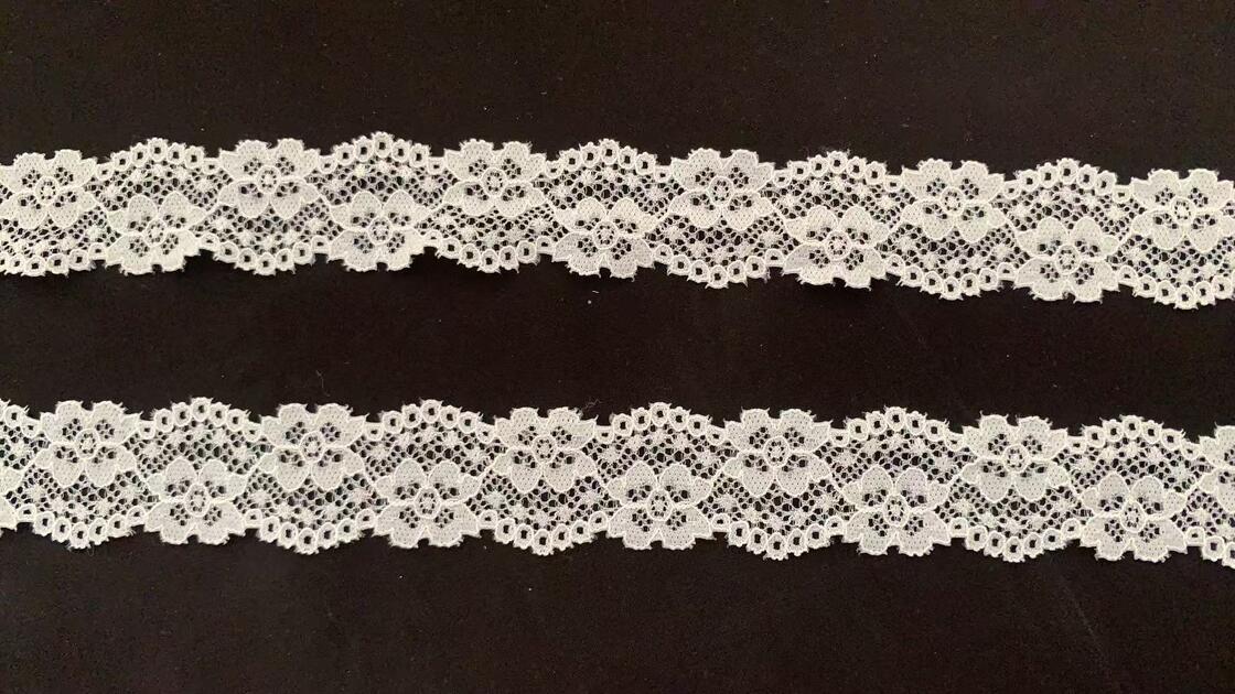 Quality 3CM French Romantic Hollow Floral Stretch Lace Trim Stretchy Spandex Border for Wedding Dresses, Bra Lingerie & Household Fabric Decoration DIY factory