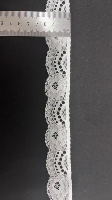 Quality 3CM French Romantic Hollow Floral Stretch Lace Trim Stretchy Spandex Border for Wedding Dresses, Bra Lingerie & Household Fabric Decoration DIY factory