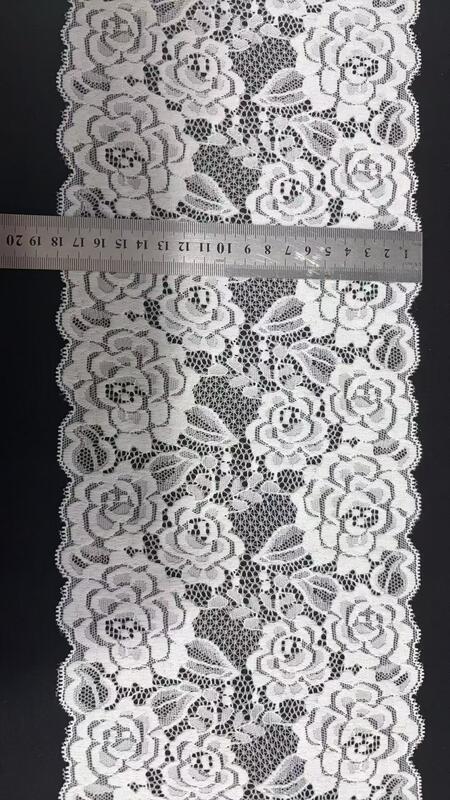 Quality 18CM Retro Vintage Hollow Bloom Elastic Lace Edging Premium Spandex Trim for Luxury Lingerie, Maxi Formal Dresses & Sofa Textile Handcraft factory