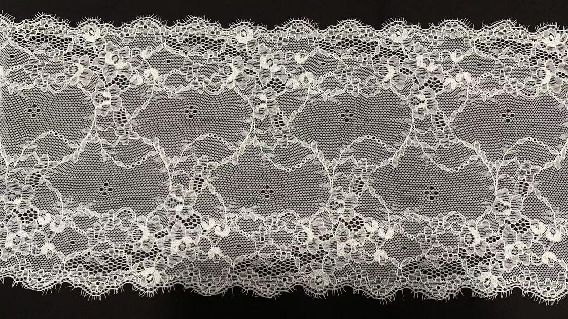 Quality 21CM Soft Romantic Vintage Hollow Floral Spandex Elastic Lace Trim Long-lasting Stretch Border for Nightwear, Prom Gowns & Tablecloth DIY Supplies factory