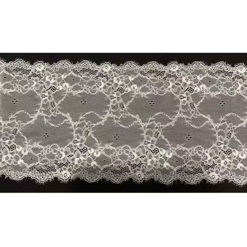 Quality 21CM Soft Romantic Vintage Hollow Floral Spandex Elastic Lace Trim Long-lasting Stretch Border for Nightwear, Prom Gowns & Tablecloth DIY Supplies factory