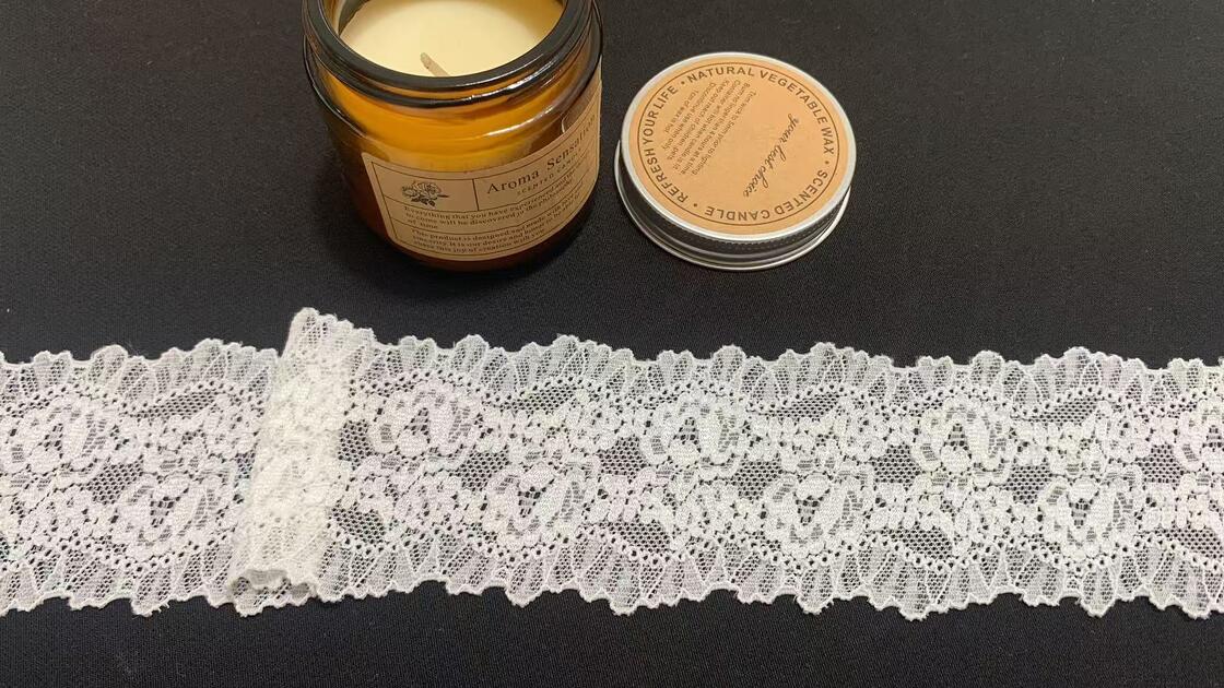 Quality High Quality Elastic French Lace Ribbon Breathable Tulle Floral Border Nylon/Spandex 6cm Width Knitted Apparel Garment factory