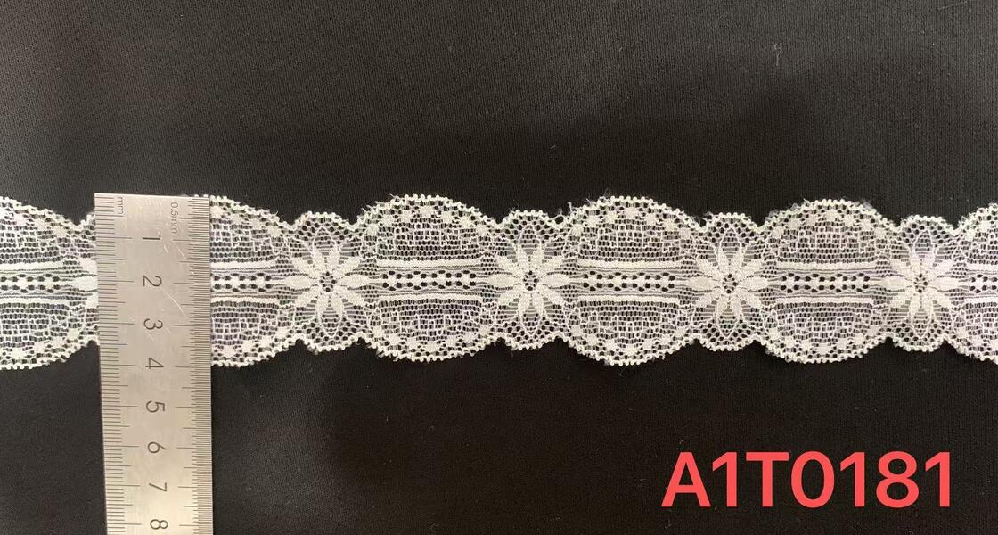 Quality A1T0181 # White Floral French Lace Fabric Stretch Nylon Lace Trim Delicate Elastic Lace Ribbon Garment Lingerie Dress Decoration factory