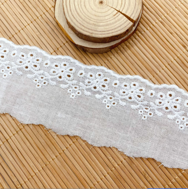 Quality Vintage Cotton Lace Trim with Scalloped Edge and Middle East Design for Apparel and Home Textile factory
