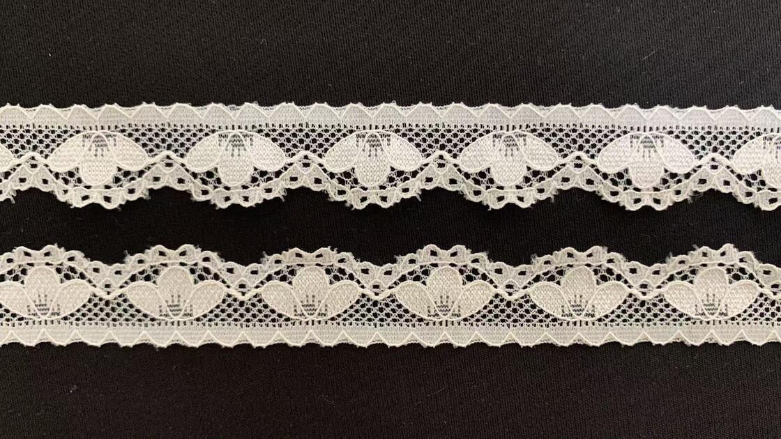 Quality 2cm Petal Floral Elastic Nylon Lace Trim with Mini Scalloped Edge and Thin Soft Fabric for Lingerie and Garment Decoration factory