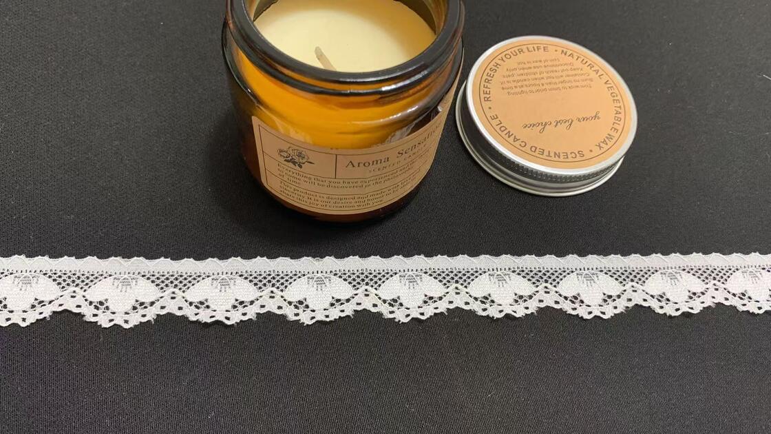 Quality 2cm Petal Floral Elastic Nylon Lace Trim with Mini Scalloped Edge and Thin Soft Fabric for Lingerie and Garment Decoration factory
