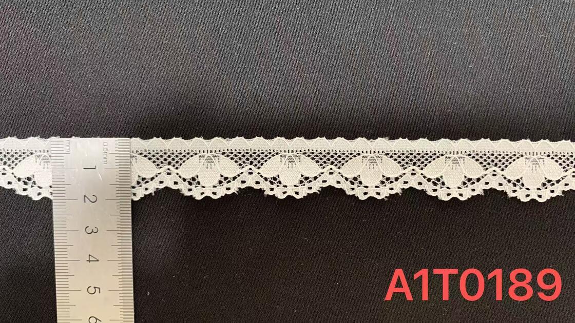 Quality 2cm Petal Floral Elastic Nylon Lace Trim with Mini Scalloped Edge and Thin Soft Fabric for Lingerie and Garment Decoration factory