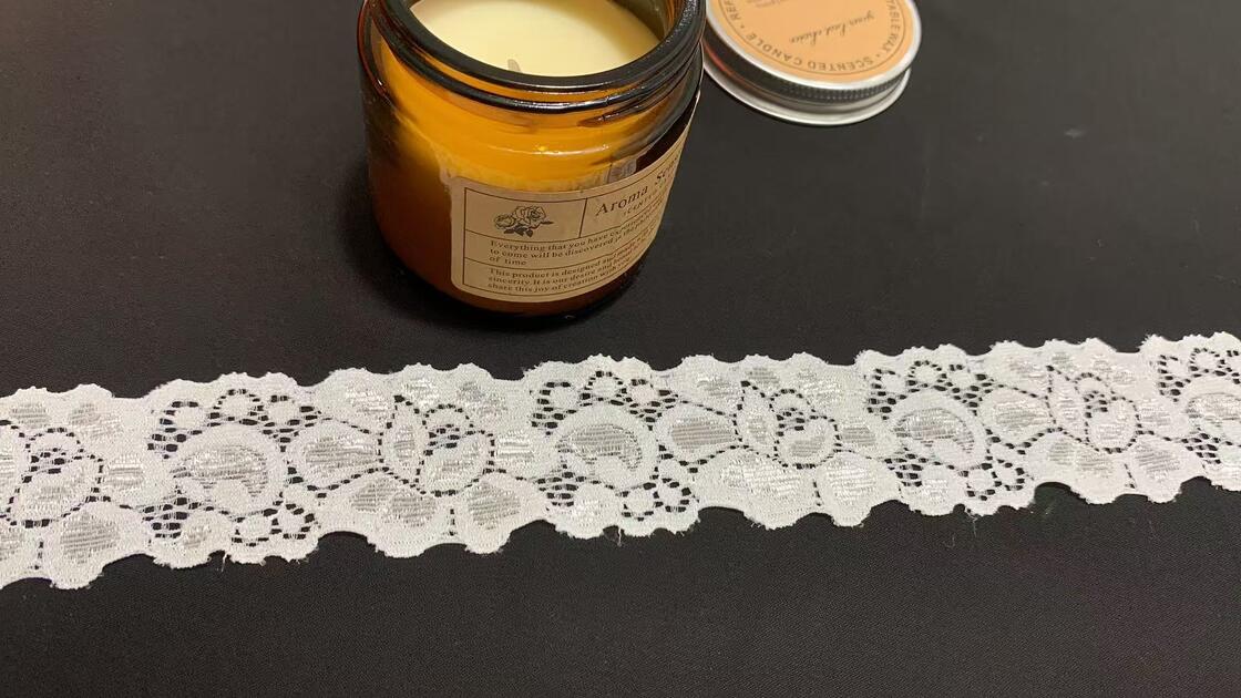 Quality 3.5cm Vintage Floral Nylon Lace Trim with Double Scalloped Edge for Lingerie and Garment Decoration factory