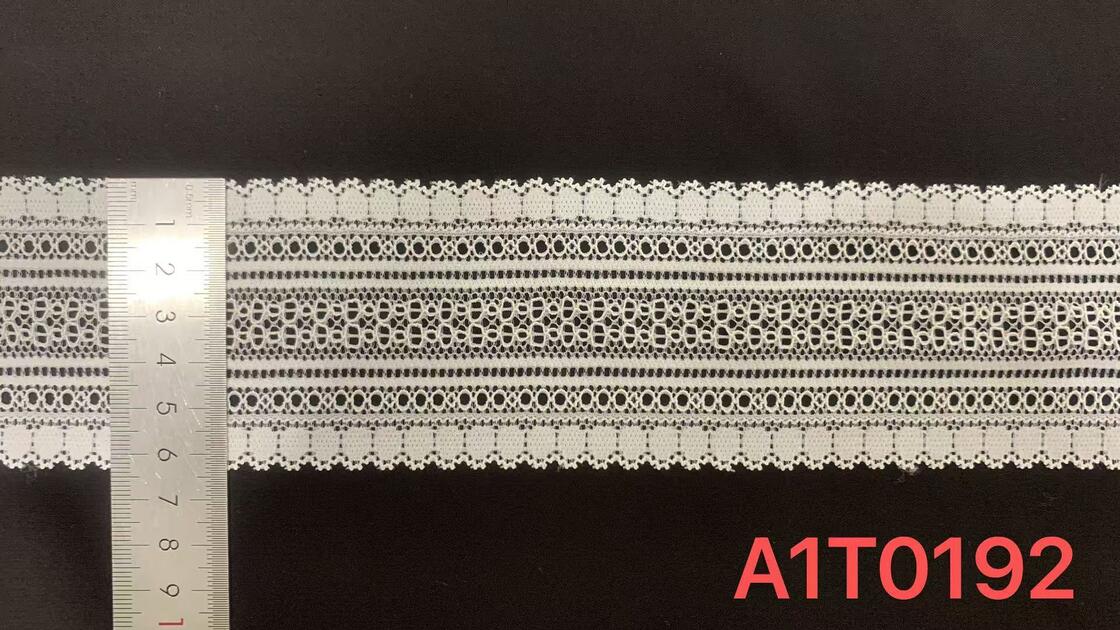 Quality 6.5cm Double Side Grid Hollow Elastic Nylon Lace Trim Soft Thin Fabric for Lingerie and Dress Decoration factory