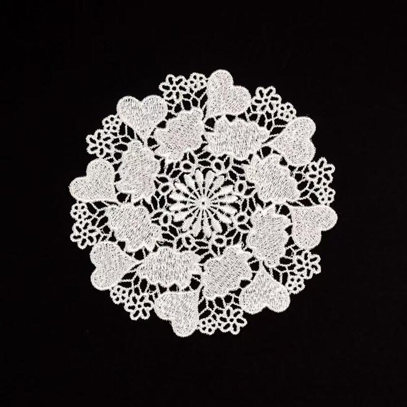 Quality Eco-Friendly Polyester Embroidery Patches with Heart & Flower Shapes for Ladies' Clothing and Wedding Decor Accessories factory