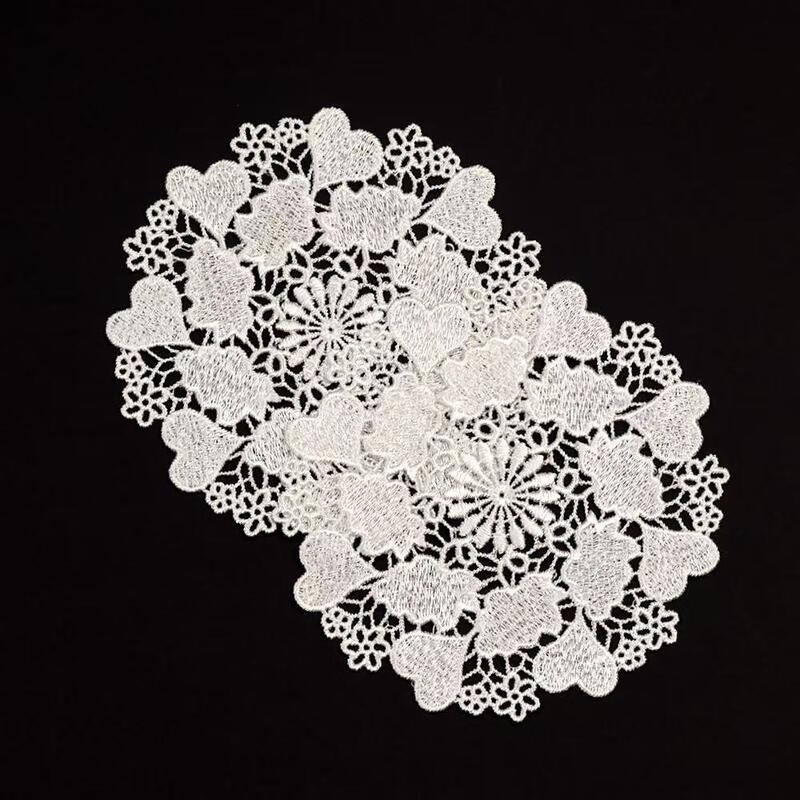 Quality Eco-Friendly Polyester Embroidery Patches with Heart & Flower Shapes for Ladies' Clothing and Wedding Decor Accessories factory