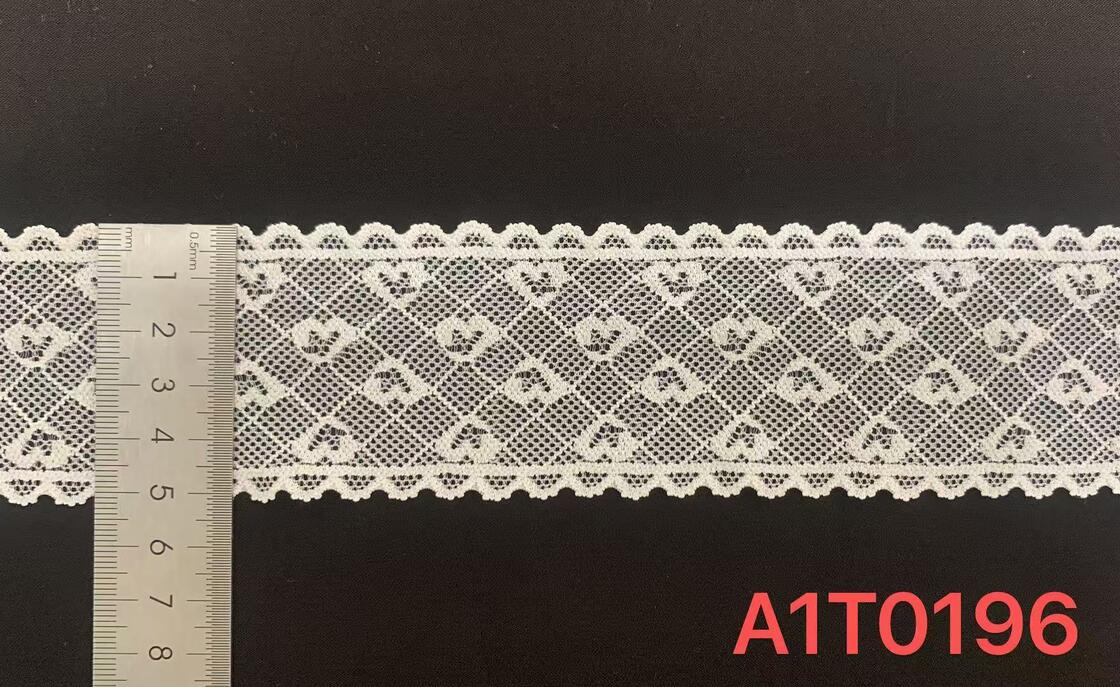 Quality 5cm White Double Scalloped Heart Diamond Elastic Lace Trim Hollow Mesh Fabric for Lingerie Dress Pajamas factory