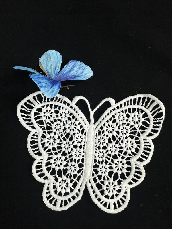 Quality Eco-Friendly Polyester Water-Soluble Embroidery Butterfly Patches for Children's Apparel and Home Textiles Decoration factory