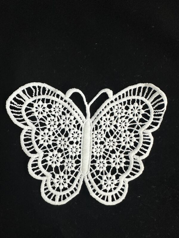 Quality Eco-Friendly Polyester Water-Soluble Embroidery Butterfly Patches for Children's Apparel and Home Textiles Decoration factory