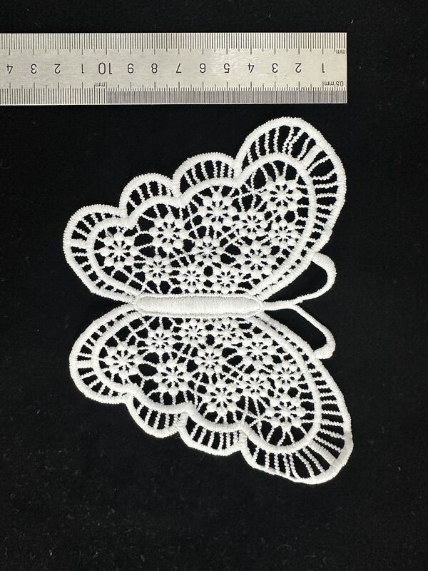Quality Eco-Friendly Polyester Water-Soluble Embroidery Butterfly Patches for Children's Apparel and Home Textiles Decoration factory