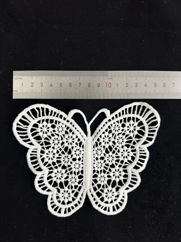 Quality Eco-Friendly Polyester Water-Soluble Embroidery Butterfly Patches for Children's Apparel and Home Textiles Decoration factory
