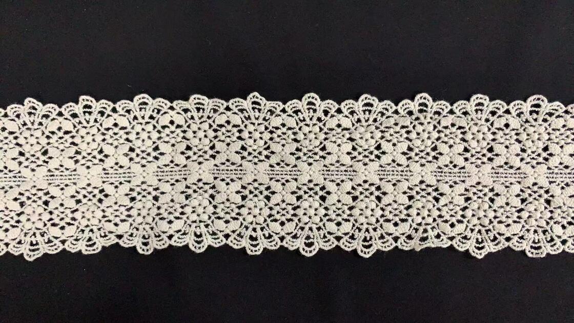 Quality Cotton Water Soluble Hollow Out Lace Trim Elegant Scalloped Edge Guipure Lace Ribbon For Dress Underwear  Decoration factory