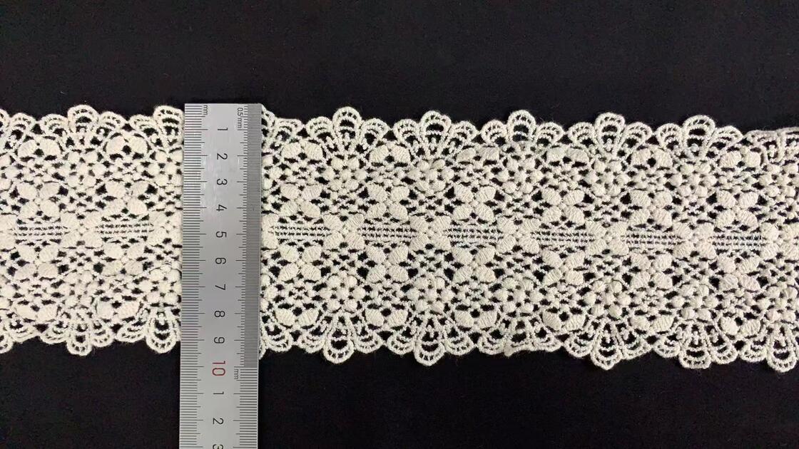 Quality Cotton Water Soluble Hollow Out Lace Trim Elegant Scalloped Edge Guipure Lace Ribbon For Dress Underwear  Decoration factory