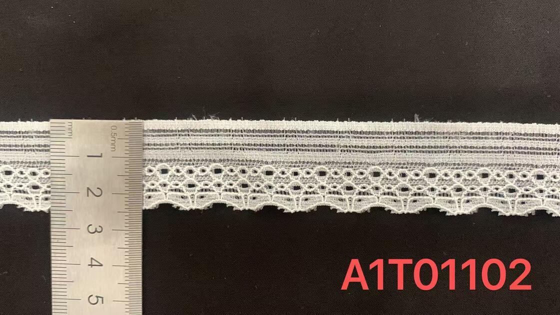 Quality 2.5cm Width Scalloped Edge Hollow Mesh Elastic Nylon Spandex Lace Trim for Lingerie and Garment Accessories factory