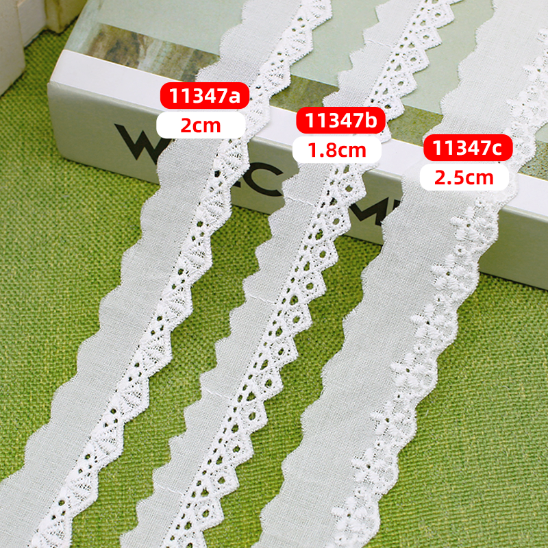 Quality Middle East Style Cotton Lace Trim with Scalloped Edge and 3.8 Inches Width for Decorative Use factory