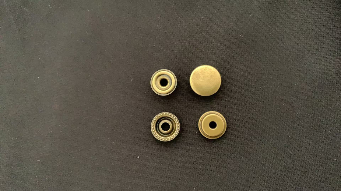 Quality Antique Bronze Metal Snap Fasteners, Four-in-one Press Stud Buttons for Coat, Jeans, Backpack factory
