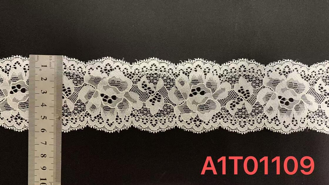 Quality 6cm Width Floral Lace Trim with Sheer Hollow Mesh and Soft Lightweight Fabric for Bridal Dress & Lingerie factory