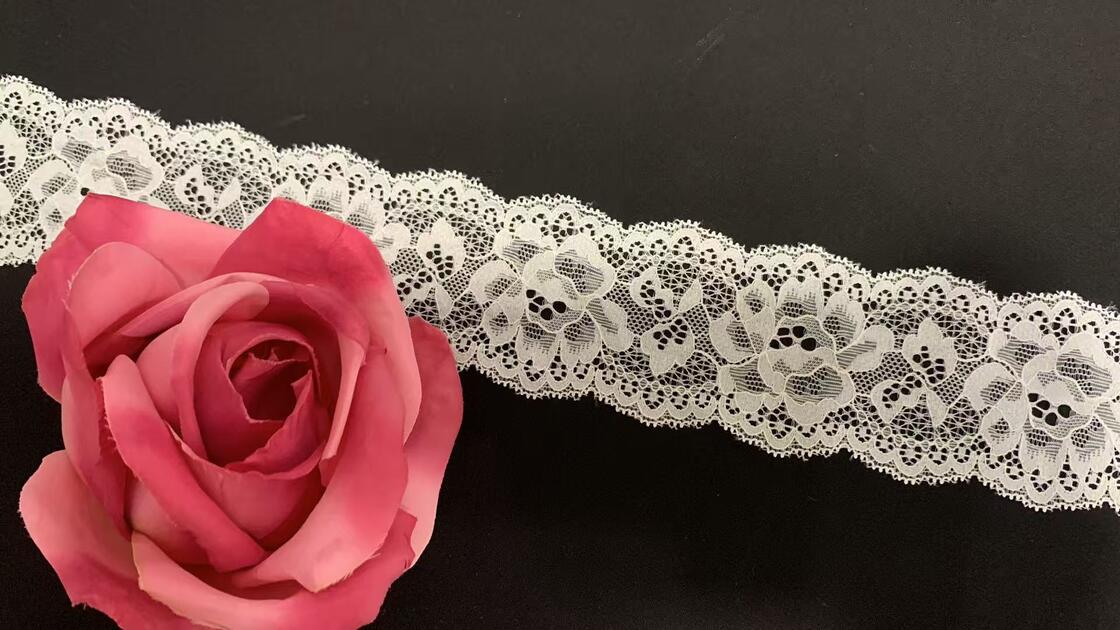 Quality 6cm Width Floral Lace Trim with Sheer Hollow Mesh and Soft Lightweight Fabric for Bridal Dress & Lingerie factory