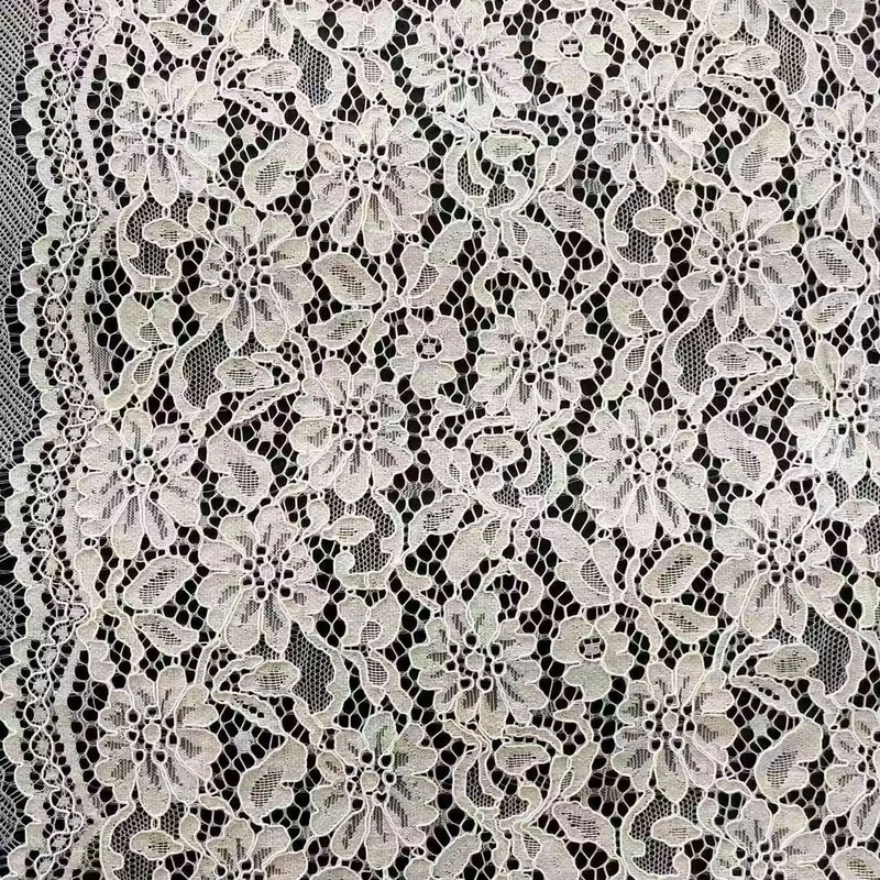 Quality Vintage Floral NYLON/COTTON Mesh Elastic Lace, Exquisite Floral Pattern Lace Accessories In Stock factory