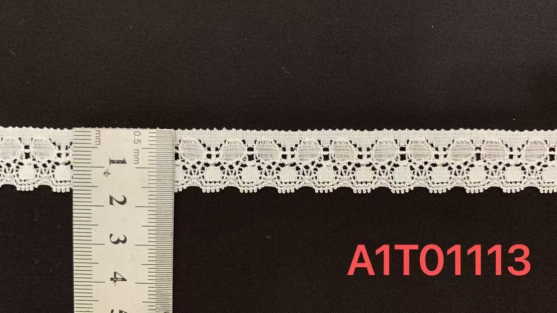 Quality 1.5cm Width Geometric Pattern Narrow Lace Trim With Sturdy Weave For Garment Hemming & Hand Craft factory