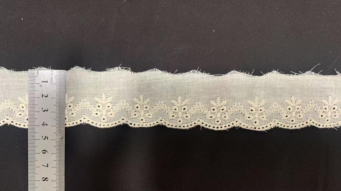 Quality Vintage Middle East Cotton Lace Trim with Scalloped Edge for Fashion Garments and DIY Crafts factory
