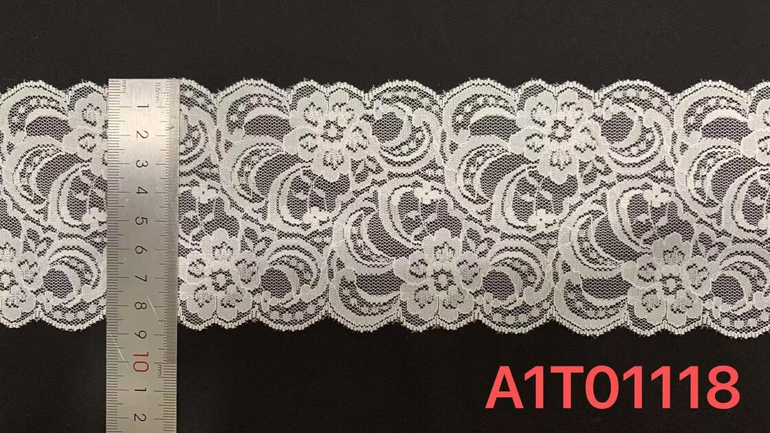 Quality 8.5cm Delicate Scalloped Floral Lace Trim with Dense Mesh Weave for Garment Edging factory