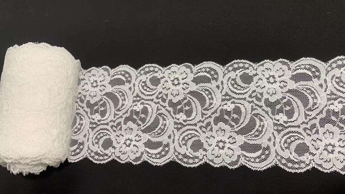 Quality 8.5cm Delicate Scalloped Floral Lace Trim with Dense Mesh Weave for Garment Edging factory