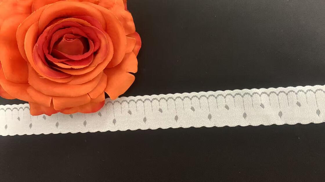 Quality 2.5cm Width Scalloped Lace Trim with Dotted Hollow Motifs and Soft Fabric for Lingerie and Dress Decoration factory