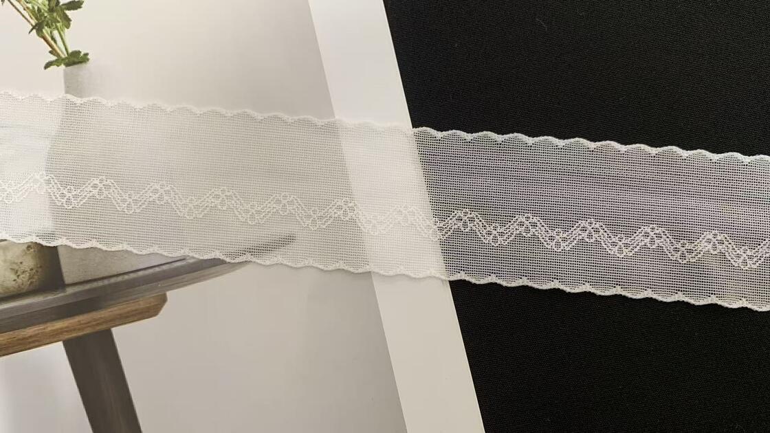 Quality 4cm Breathable Mesh Lace Trim with Double Scalloped Edges Ideal for Apparel Trimming Bulk Wholesale factory