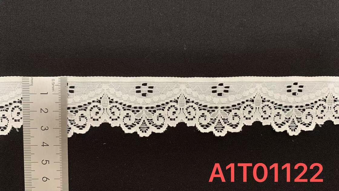 Quality 3.5cm Width Retro Lace Trim with Square Hollow Cutouts and Wavy Scallop Bottom for Lingerie and Dress Customization factory