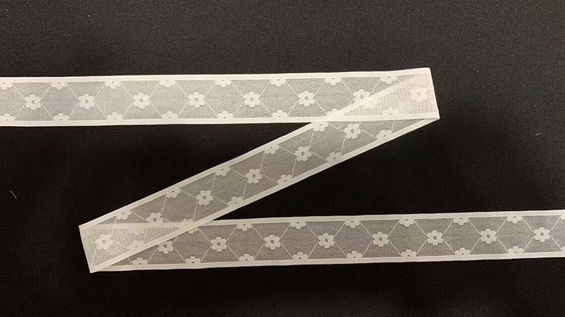 Quality 2.5cm Width Soft Nylon Spandex Delicate Diamond Mesh Elastic Lace Trim for Lingerie and Dress Decoration factory