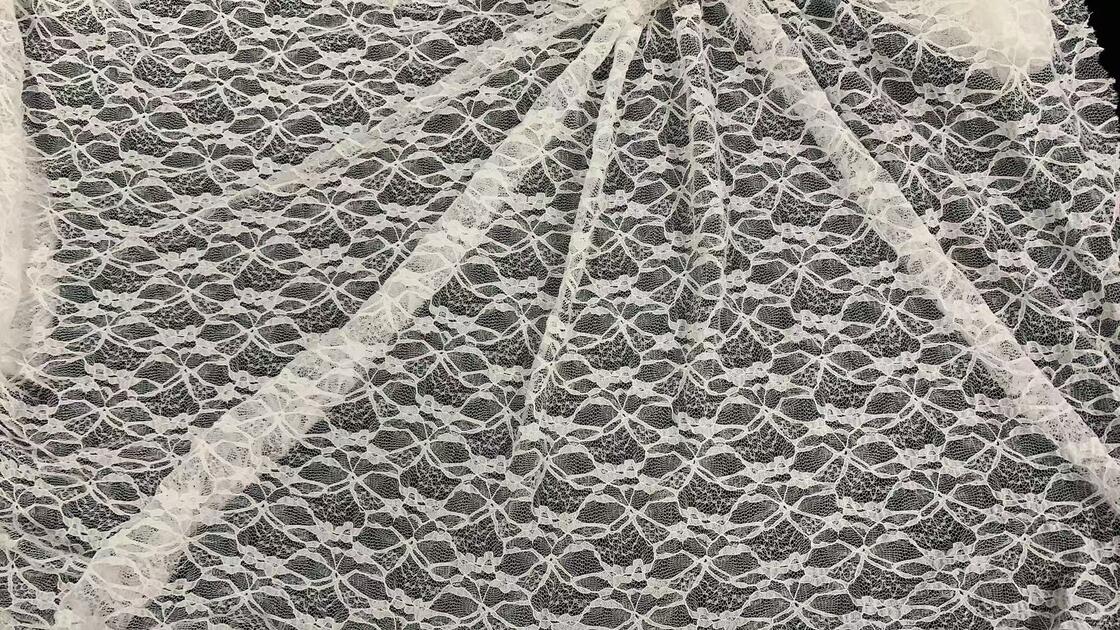Quality 100% nylon/spandex  Rhombus Hollow Out Mesh Lace Fabric, Black Geometric Diamond Net Lace for Dress Lingerie Garment Decoration factory
