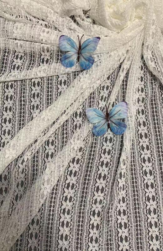 Quality 100% nylon/spandex Vertical Floral Striped Lace Fabric, Continuous Flower Stripe Hollow Mesh Lace for Women Dress Lingerie factory