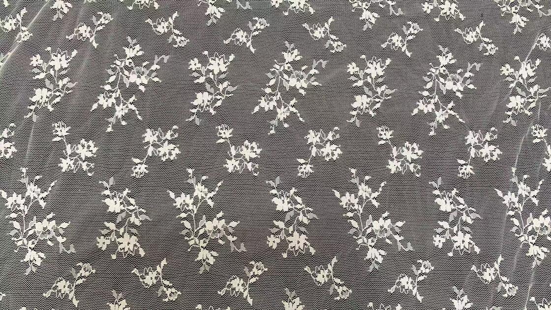 Quality Soft 100% Polyester Scattered Floral Mesh Tulle, Lightweight Small Flower Printed Sheer Net Fabric for Wedding Garment factory