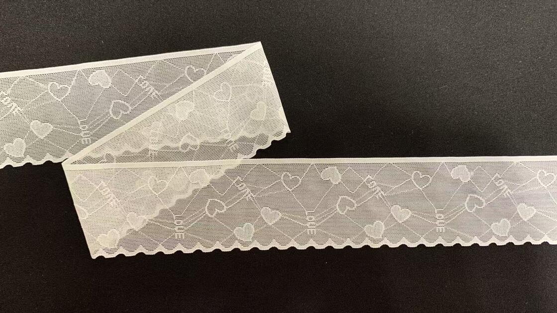 Quality 5cm Sweet Jacquard Elastic Lace Trim with Wavy Scallop Edge for Lingerie and Dress Decoration factory