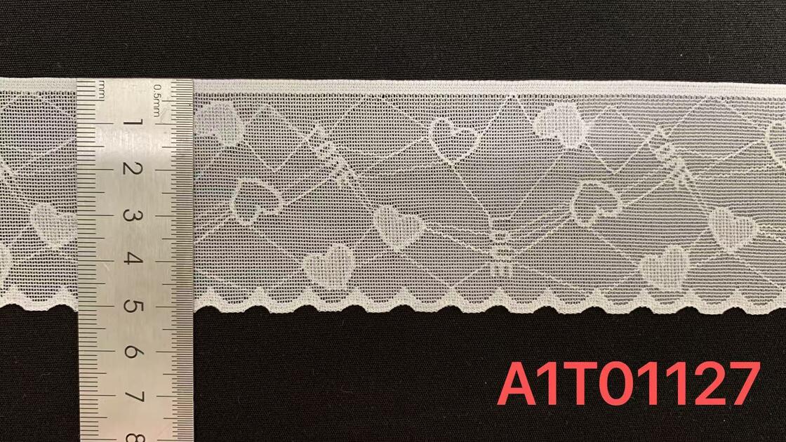 Quality 5cm Sweet Jacquard Elastic Lace Trim with Wavy Scallop Edge for Lingerie and Dress Decoration factory