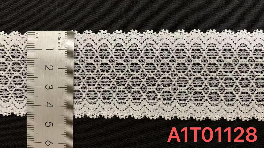 Quality 4.5cm Hollow Oval Jacquard Lace Trim with Double Scalloped Edge for Garment Decoration factory