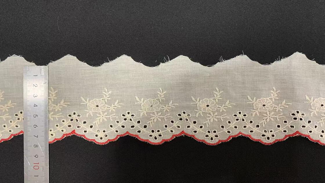 Quality Vintage Scalloped Edge Cotton Lace Trim with Middle East Style and 3.8 Inches Wide for Garment Dress DIY Craft factory