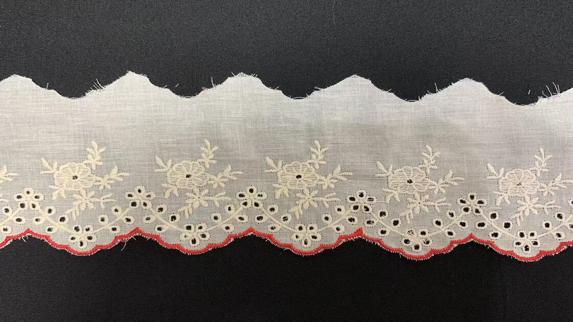 Quality Vintage Scalloped Edge Cotton Lace Trim with Middle East Style and 3.8 Inches Wide for Garment Dress DIY Craft factory