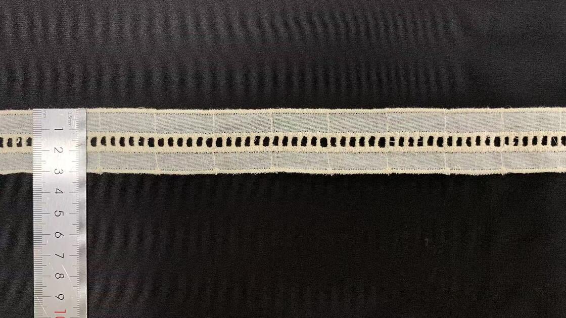 Quality Scalloped Edge Cotton Lace Trim with Middle East Design and 3.8 Inches Wide for Fashion Apparel factory