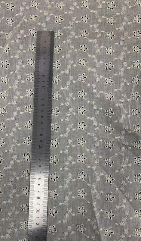 Quality 100% Cotton Allover Eyelet Chicken Embroidery Fabric, Full Width Floral Cutwork Hollow Fabric 150cm Width for Summer Dress Blouse factory