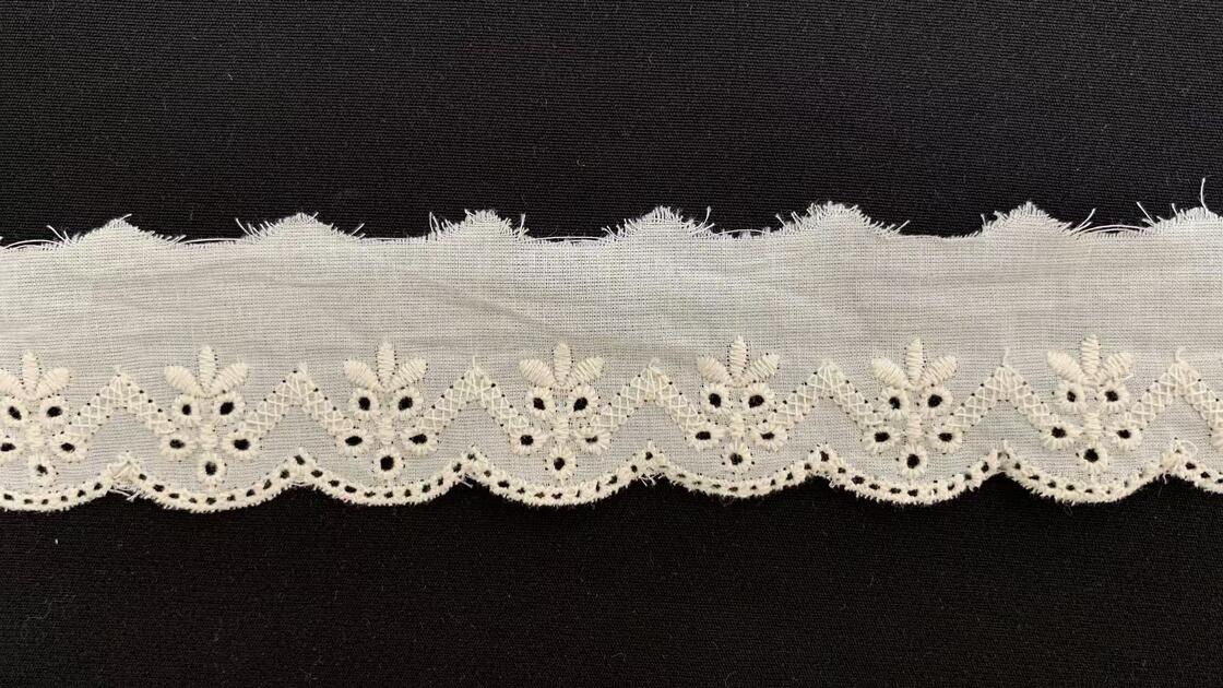 Quality Vintage Middle Eastern Cotton Lace Trim with Scalloped Edge and 3.8 Inches Width for DIY Fashion and Home Decor factory