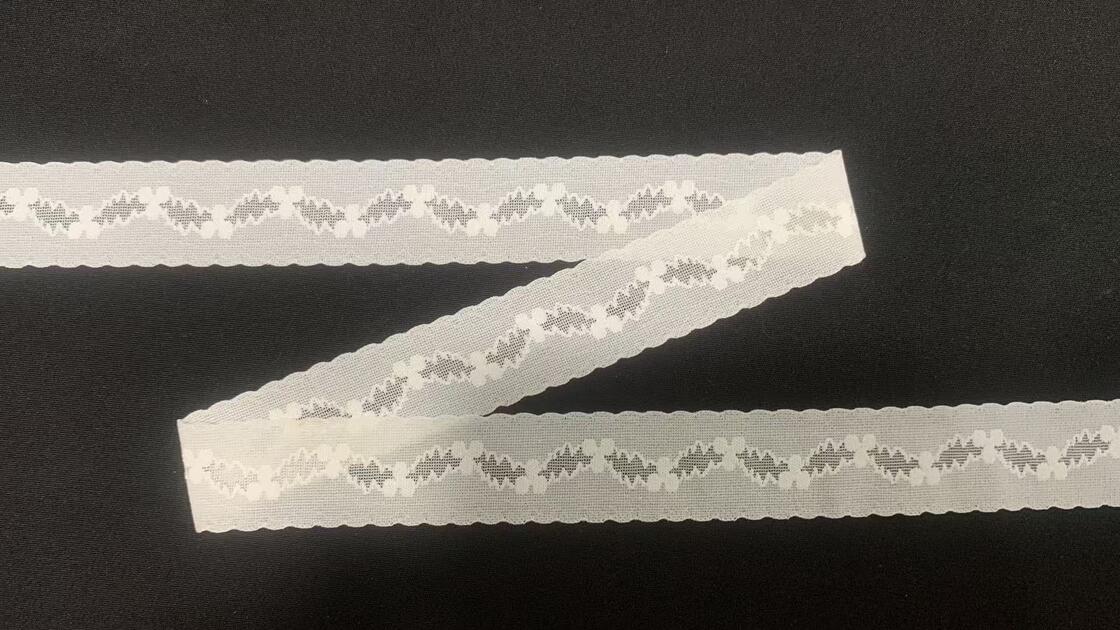 Quality 3cm Nylon Spandex Elastic Lace Trim with Scalloped Edge for Lingerie and Pajamas factory