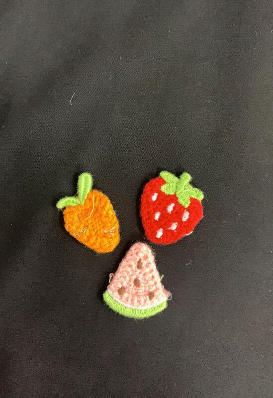 Quality Colorful Imitate Handmade Fruit patches Watermelon Strawberry Pineapple Peach Carrot  Cute Fruit Motif Imitation Handmade Applique Patches for Kids Garment Accessories factory