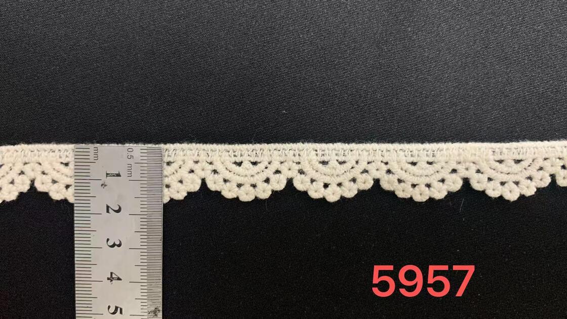 Quality 1.5cm Cotton Water Soluble Lace Trim with Scalloped Edge Soft Lightweight for Dress Lingerie Decoration factory